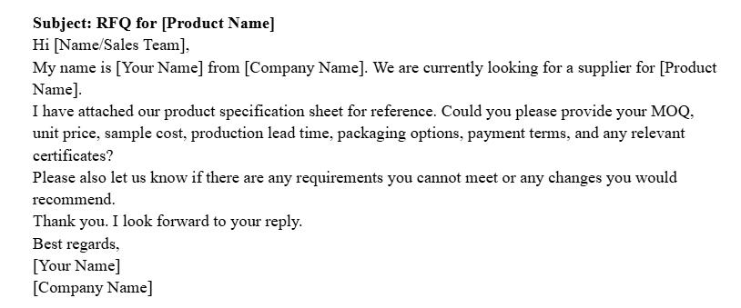 a Supplier Inquiry