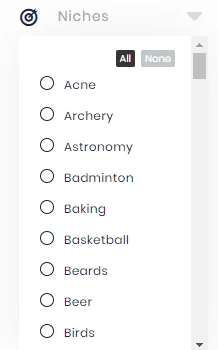 Filter by niches