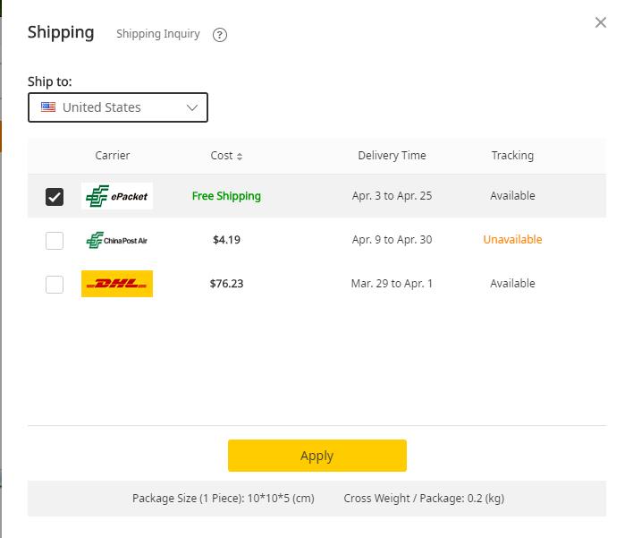 shipping fee